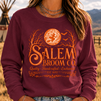 Salem Broom Co. Quality Handcrafted Enchanted Sweatshirt- Custom EST. Year