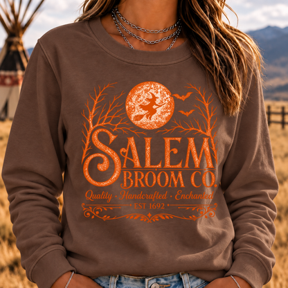 Salem Broom Co. Quality Handcrafted Enchanted Sweatshirt- Custom EST. Year