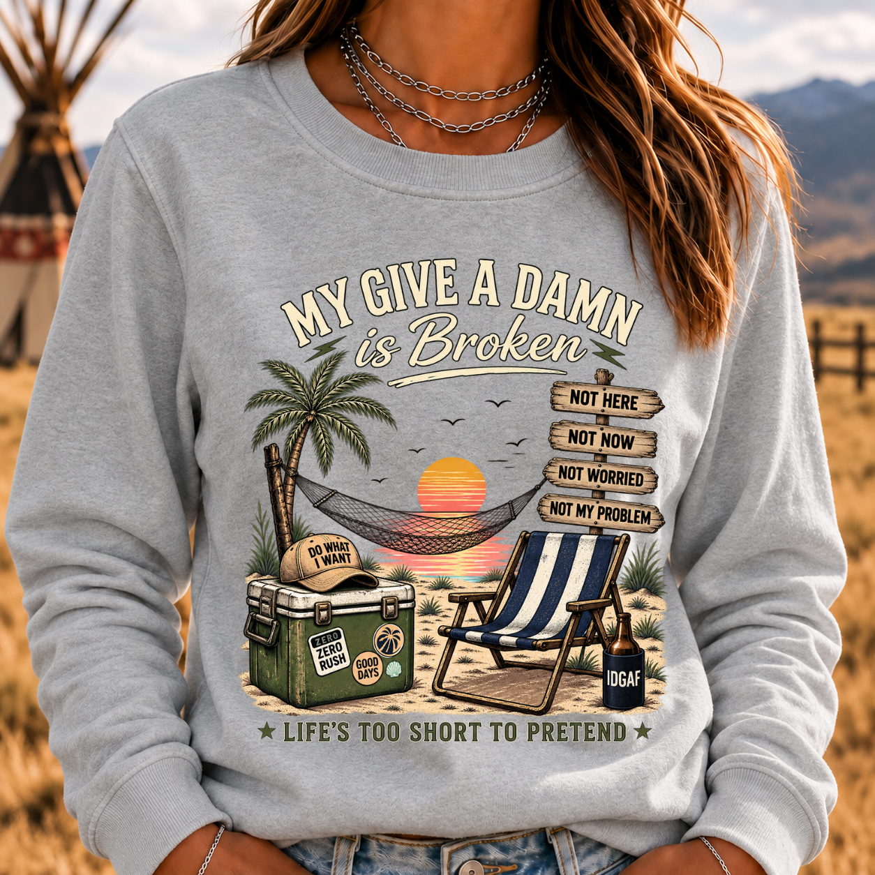 My Give A Damn Is Broken Too Old To Care Club Sweatshirt