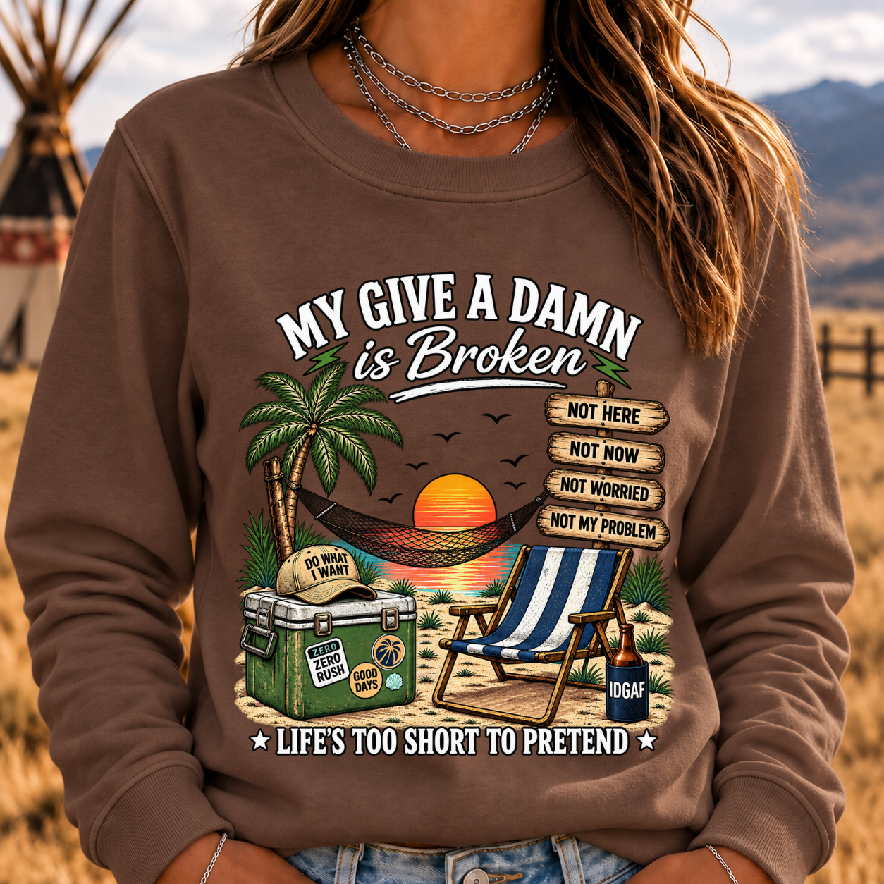 My Give A Damn Is Broken Too Old To Care Club Sweatshirt