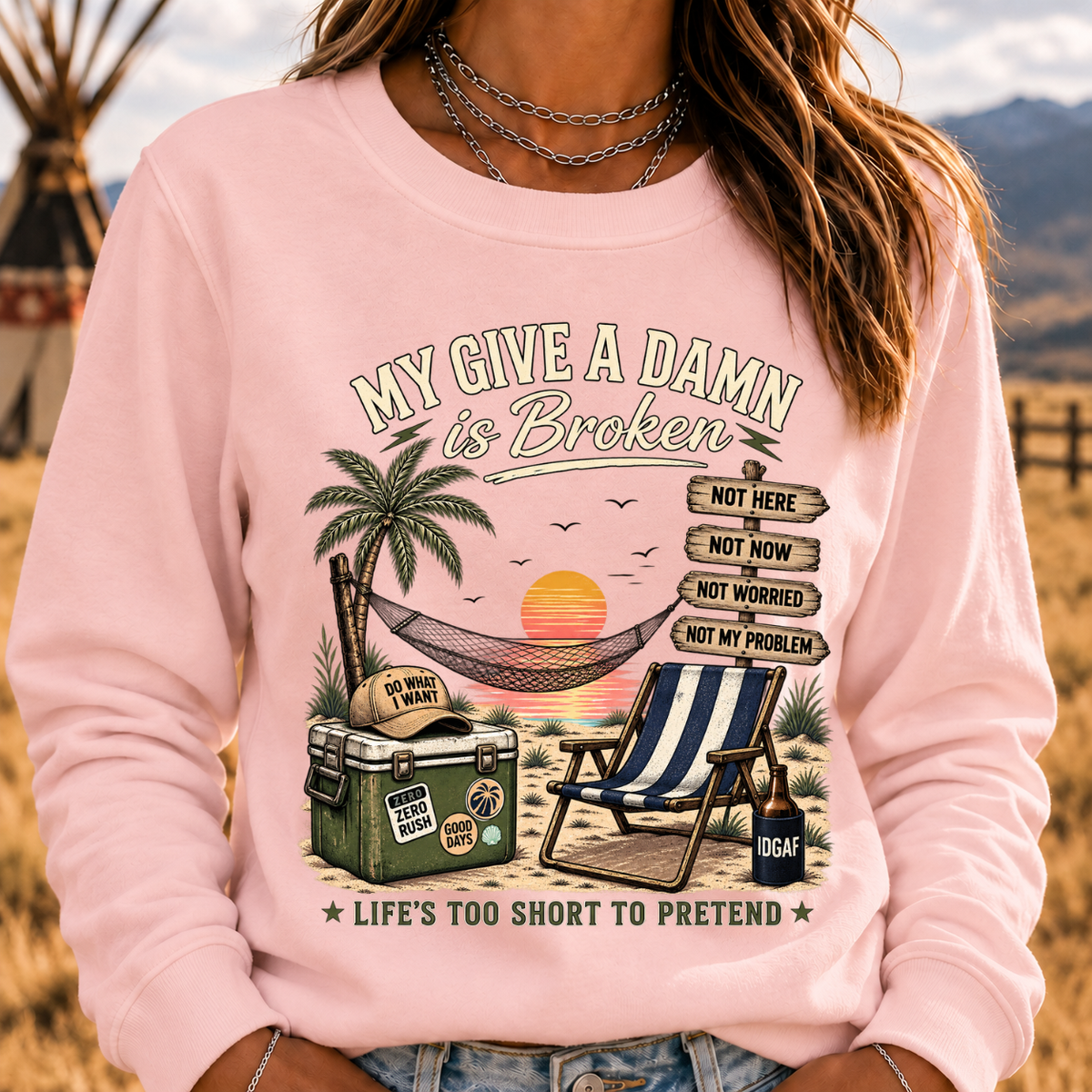 My Give A Damn Is Broken Too Old To Care Club Sweatshirt