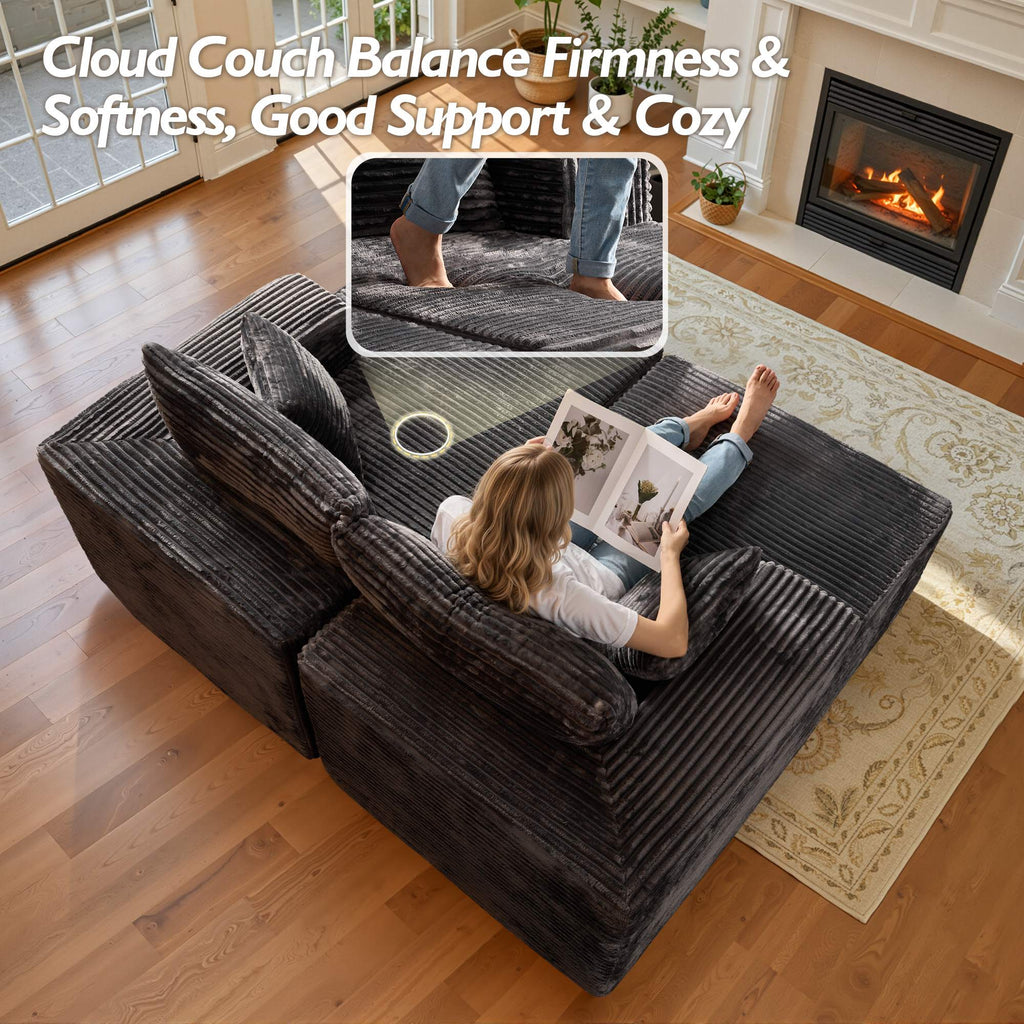 OVIOS 74.8" Boneless Sofa, Sleeper Couch, No Assembly Required