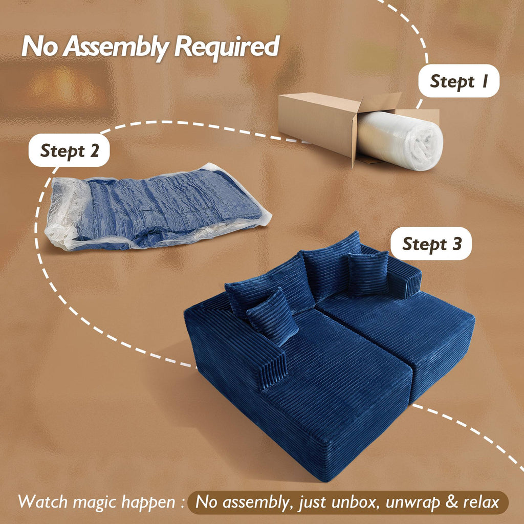 OVIOS 74.8" Boneless Sofa, Sleeper Couch, No Assembly Required
