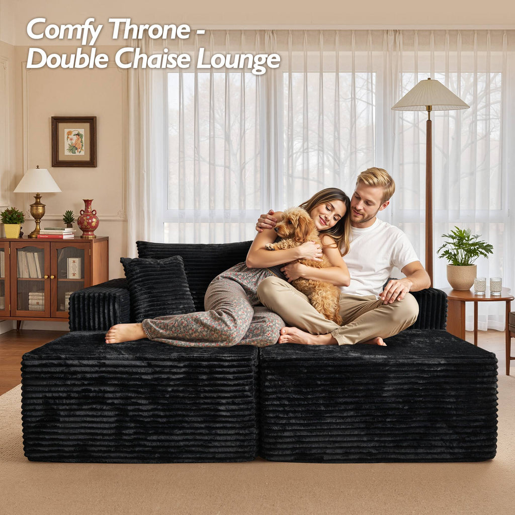 OVIOS 74.8" Boneless Sofa, Sleeper Couch, No Assembly Required