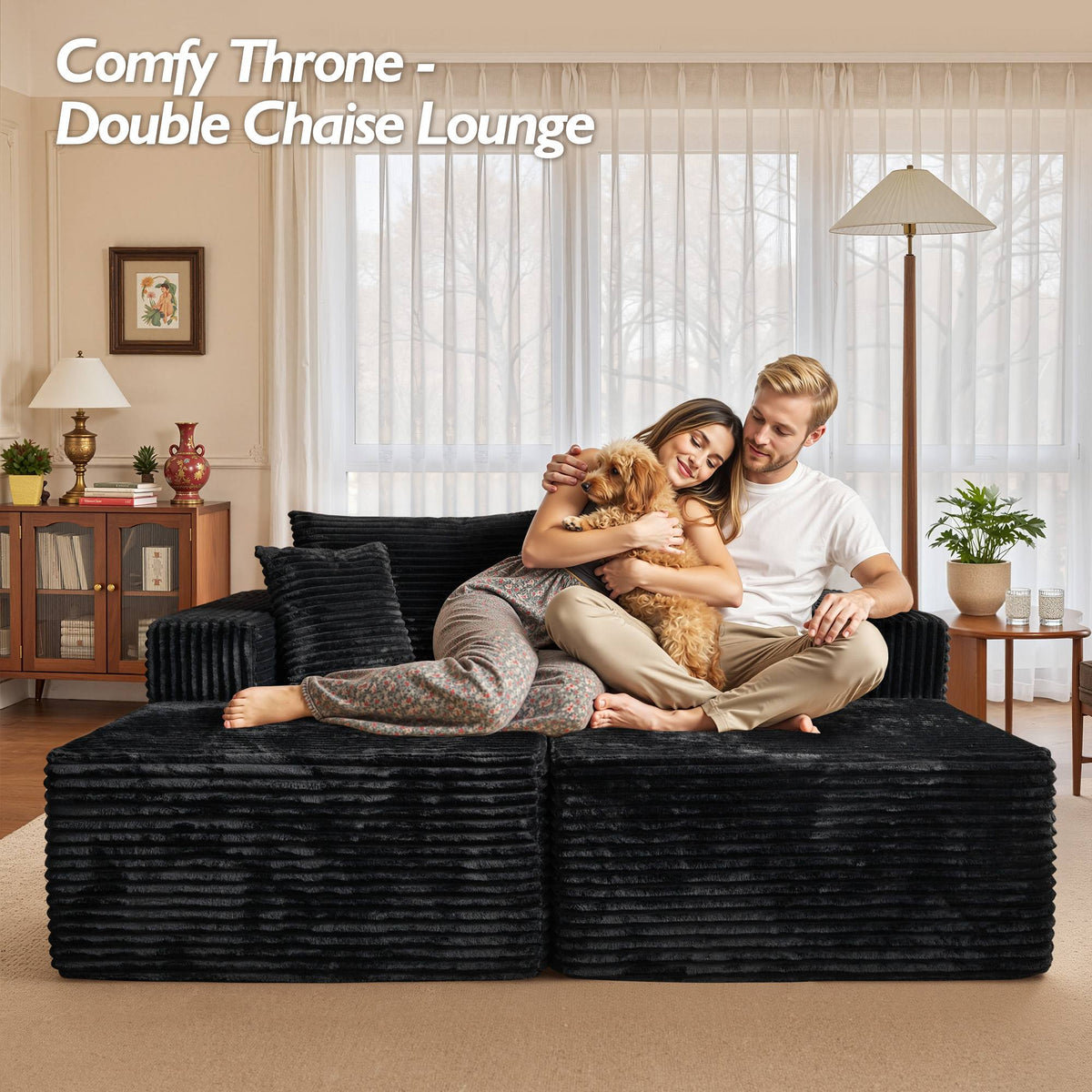OVIOS 74.8" Boneless Sofa, Sleeper Couch, No Assembly Required
