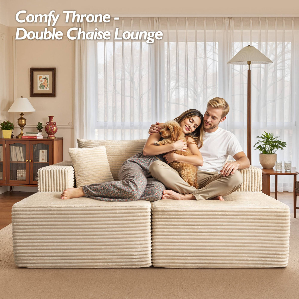 OVIOS 74.8" Boneless Sofa, Sleeper Couch, No Assembly Required