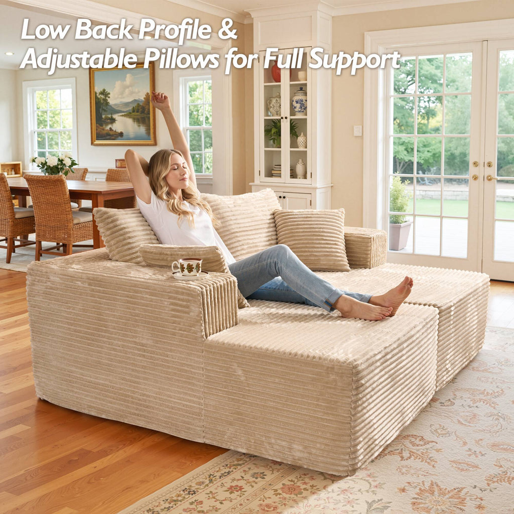 OVIOS 74.8" Boneless Sofa, Sleeper Couch, No Assembly Required