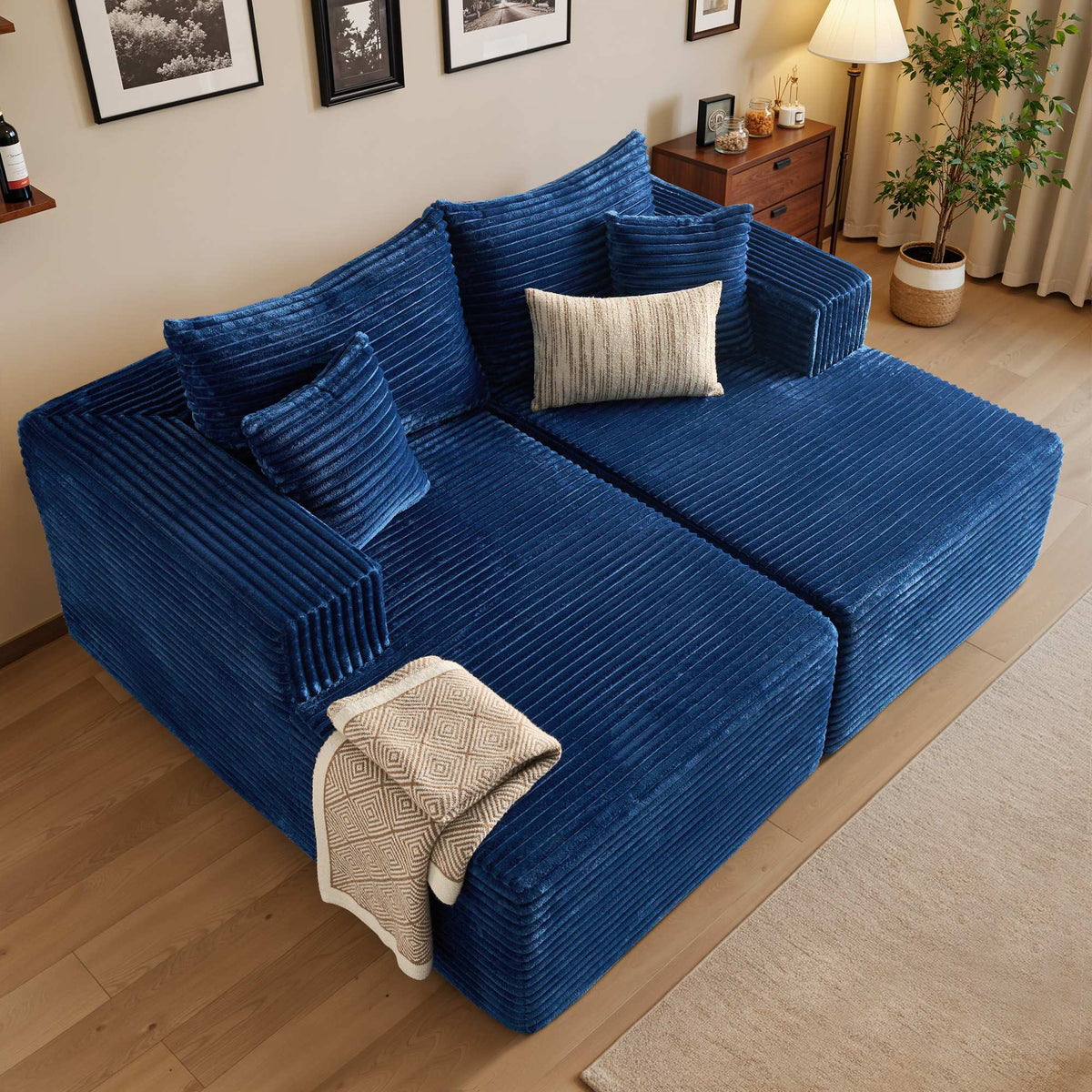 OVIOS 74.8" Boneless Sofa, Sleeper Couch, No Assembly Required