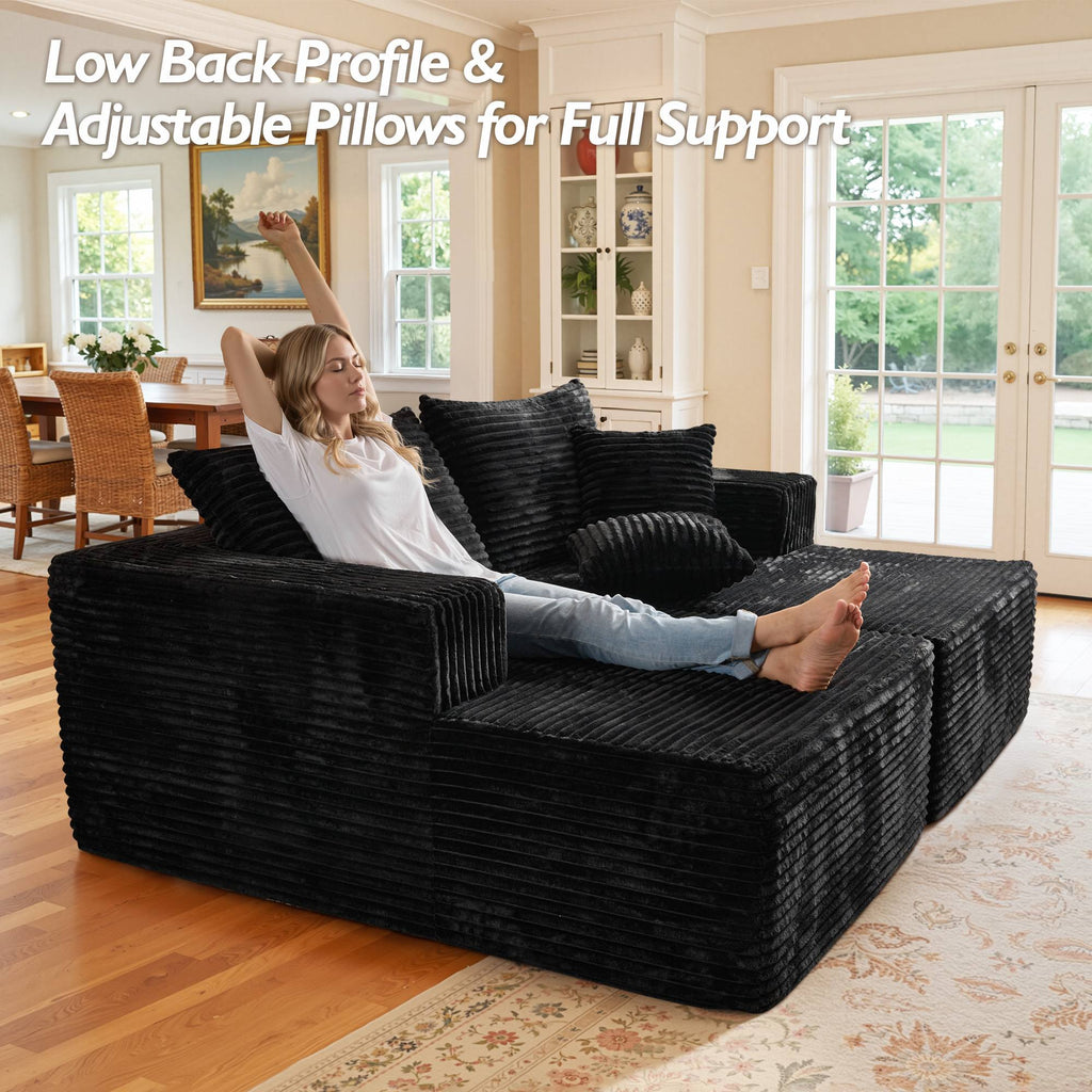 OVIOS 74.8" Boneless Sofa, Sleeper Couch, No Assembly Required