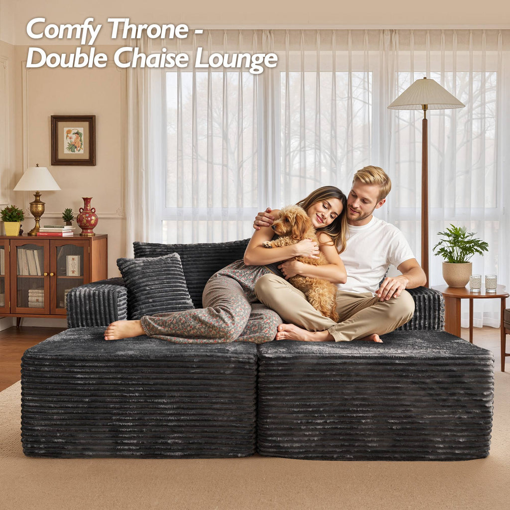 OVIOS 74.8" Boneless Sofa, Sleeper Couch, No Assembly Required
