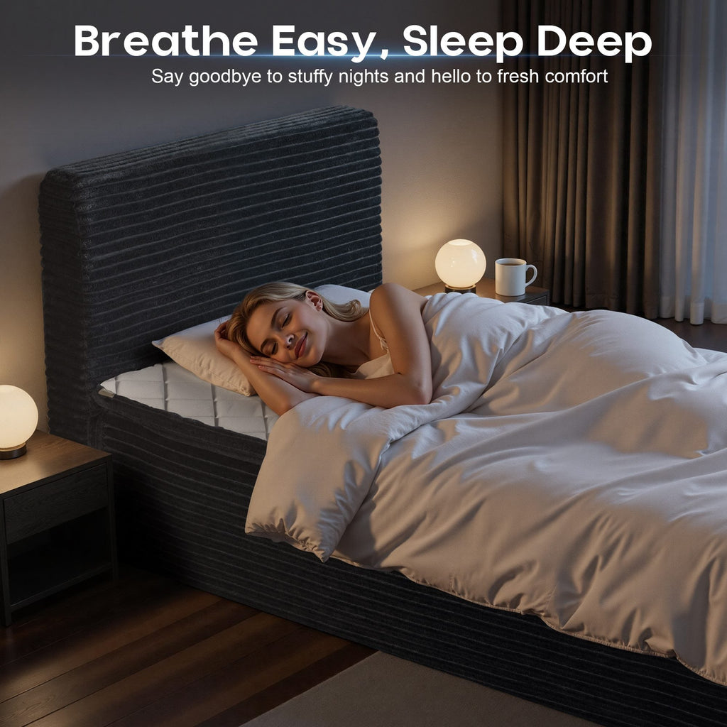 OVIOS Upholstered Boneless Bed No Frame Bed Mattress Combo with Foam and Spring Support No Assembly Required