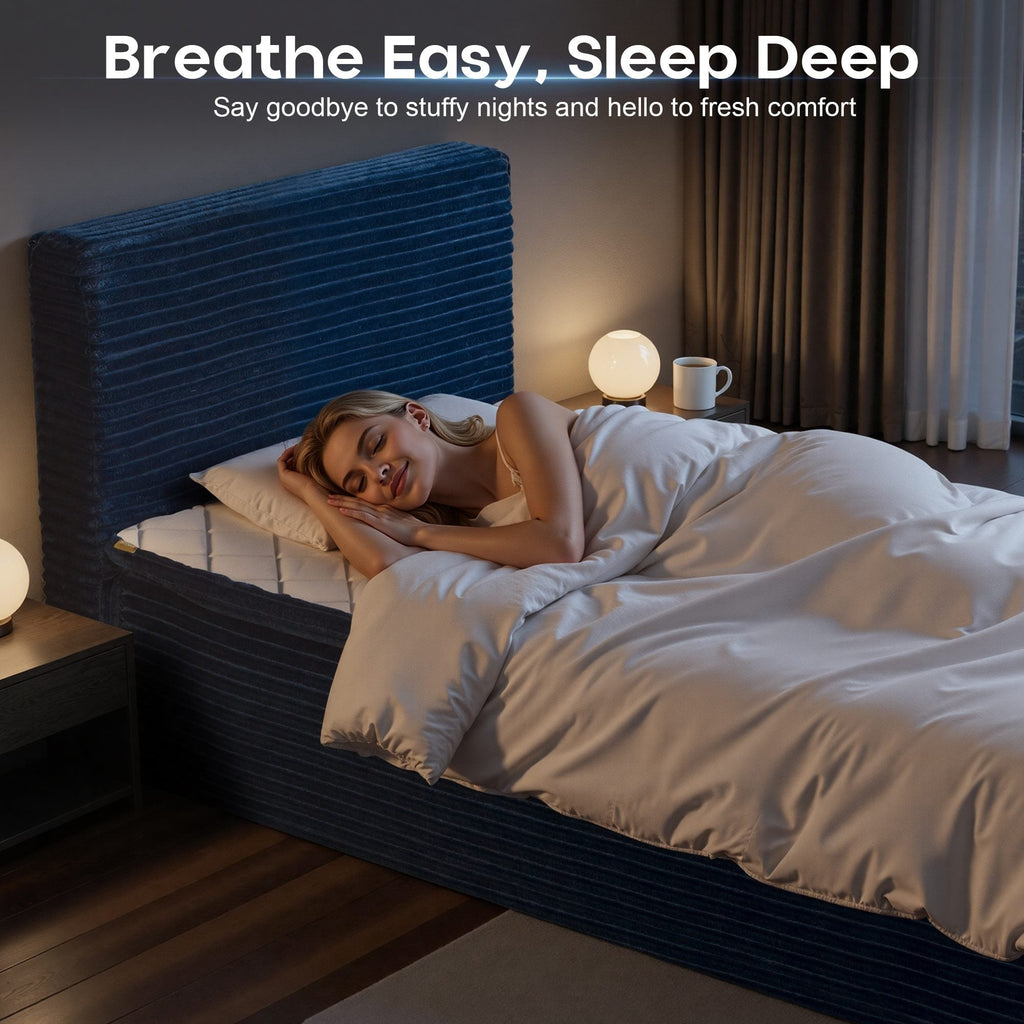 OVIOS Upholstered Boneless Bed No Frame Bed Mattress Combo with Foam and Spring Support No Assembly Required