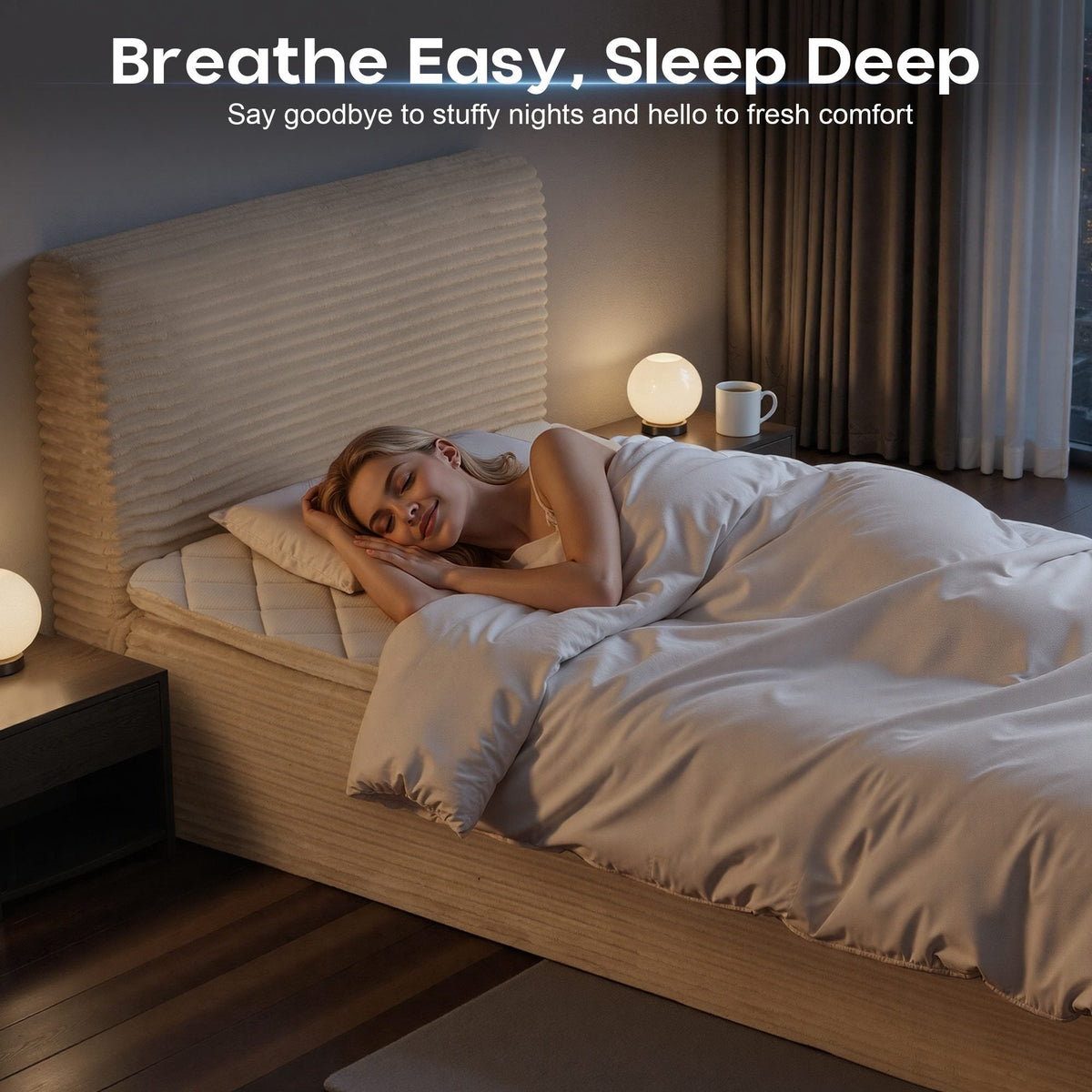 OVIOS Upholstered Boneless Bed No Frame Bed Mattress Combo with Foam and Spring Support No Assembly Required