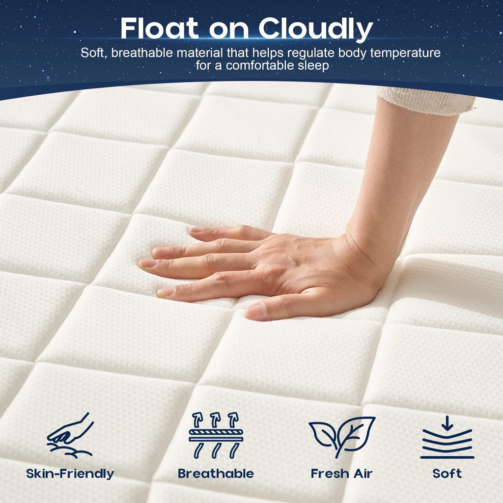 OVIOS Upholstered Boneless Bed No Frame Bed Mattress Combo with Foam and Spring Support No Assembly Required