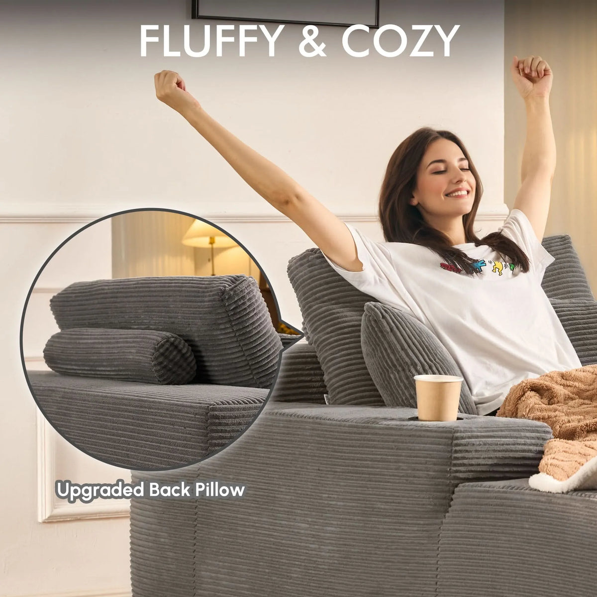 🔥Chaise Lounge Chair with Cup Holders