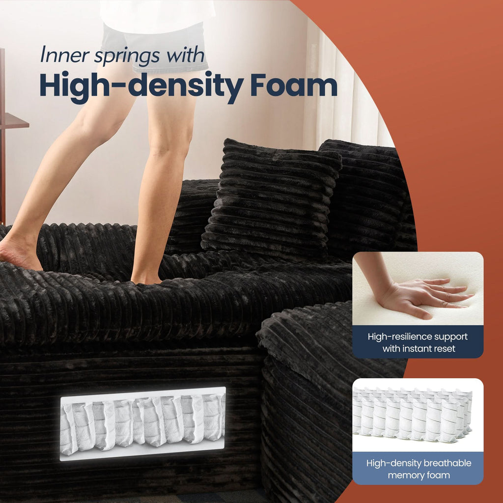 Modular Sectional Sofa with Chaise,Deep Seat Cloud Couch, Modern L-Shape