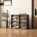 ANTBOX 4–10 Tier Black Foldable Shoe Cabinet with Doors for Small Spaces