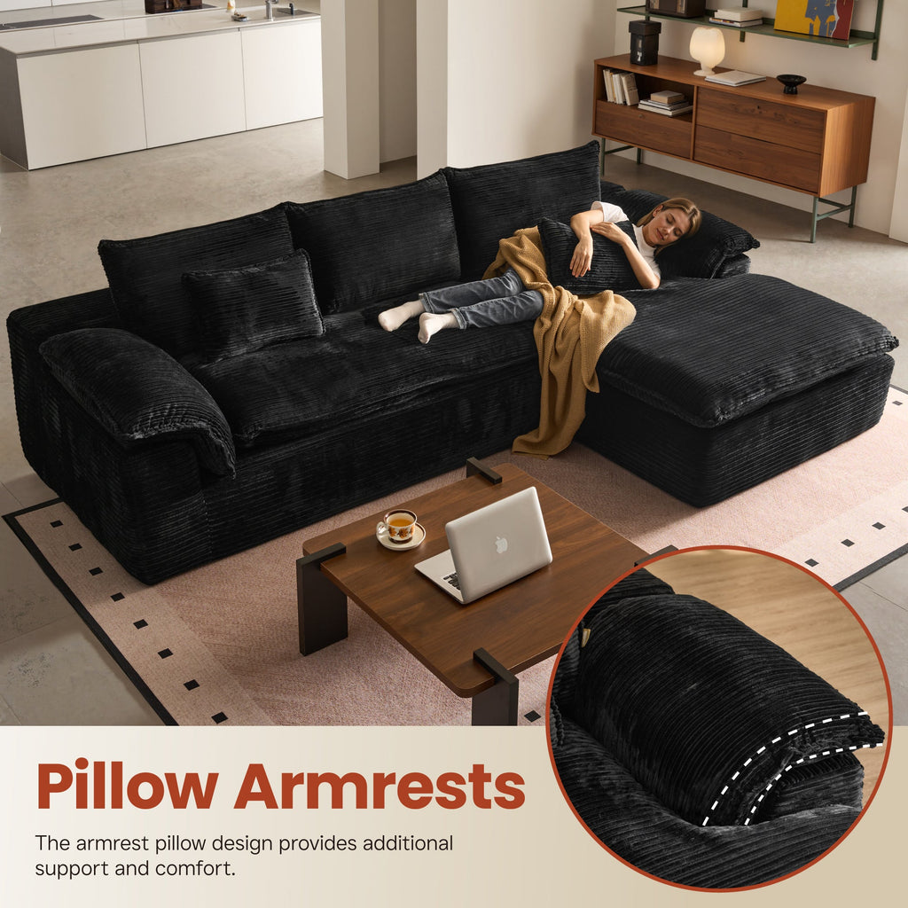 Modular Sectional Sofa with Chaise,Deep Seat Cloud Couch, Modern L-Shape
