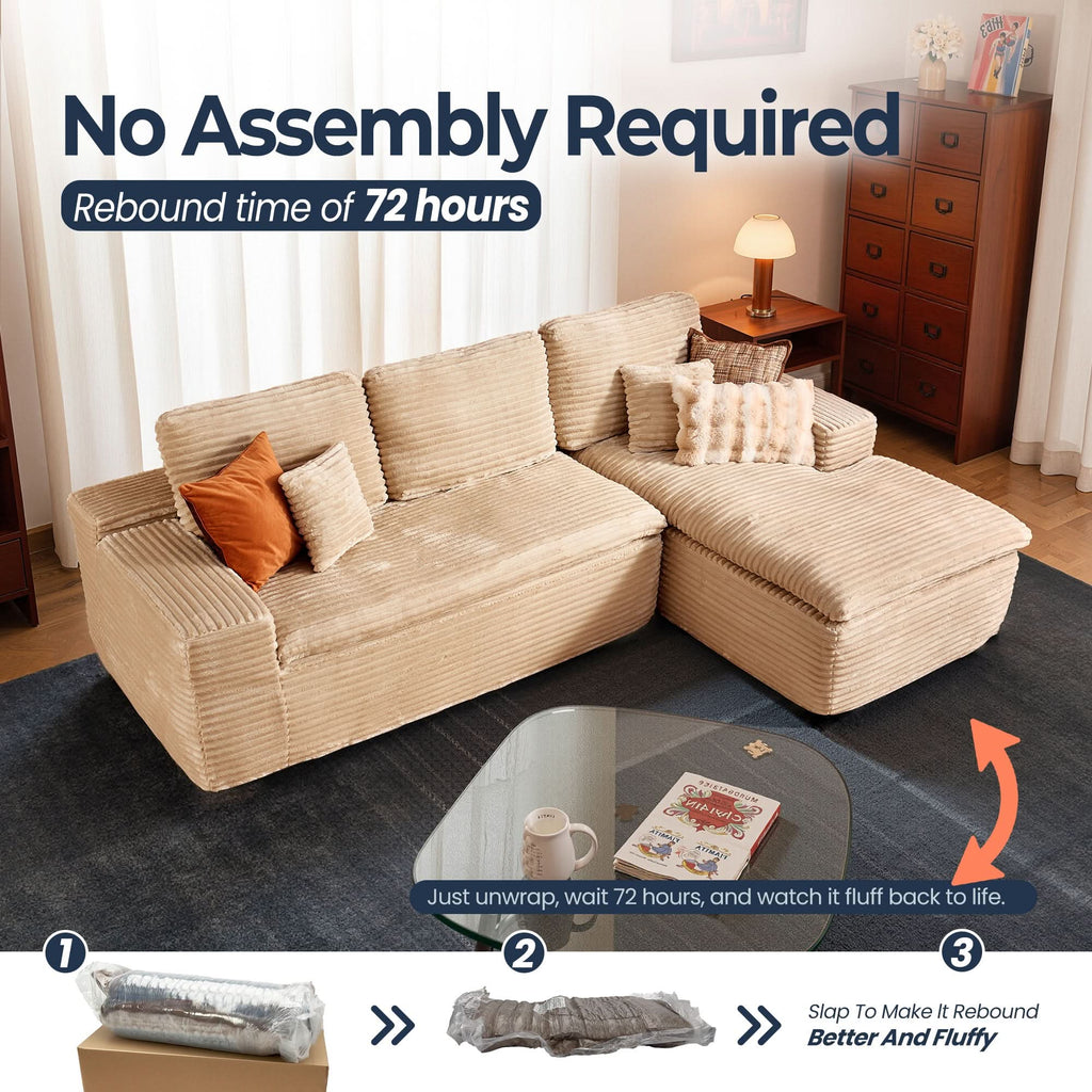 Modular Sectional Sofa with Chaise,Deep Seat Cloud Couch, Modern L-Shape