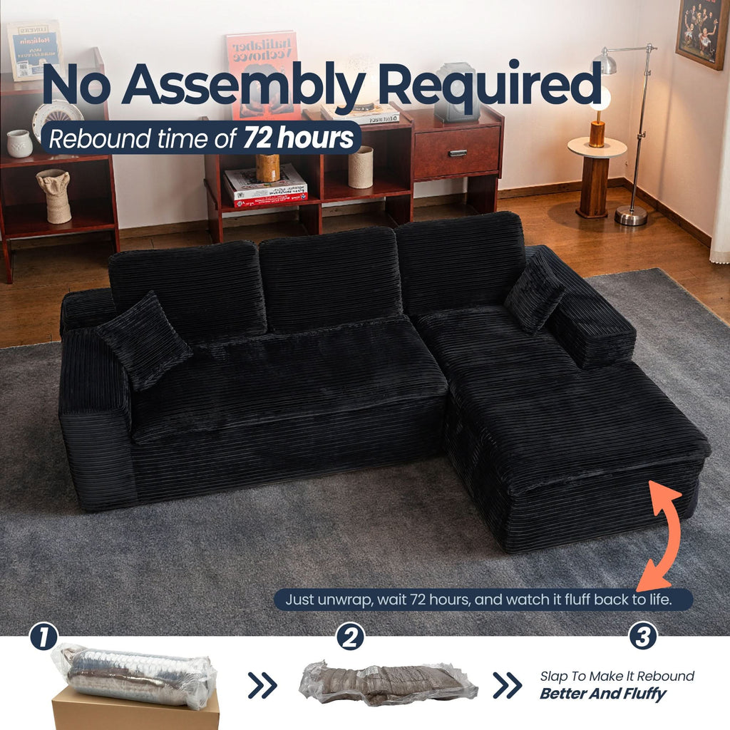 Modular Sectional Sofa with Chaise,Deep Seat Cloud Couch, Modern L-Shape