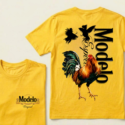 Modelo Rooster Colorful Bird Silhouettes Cerveza Modelo Original T-Shirts
