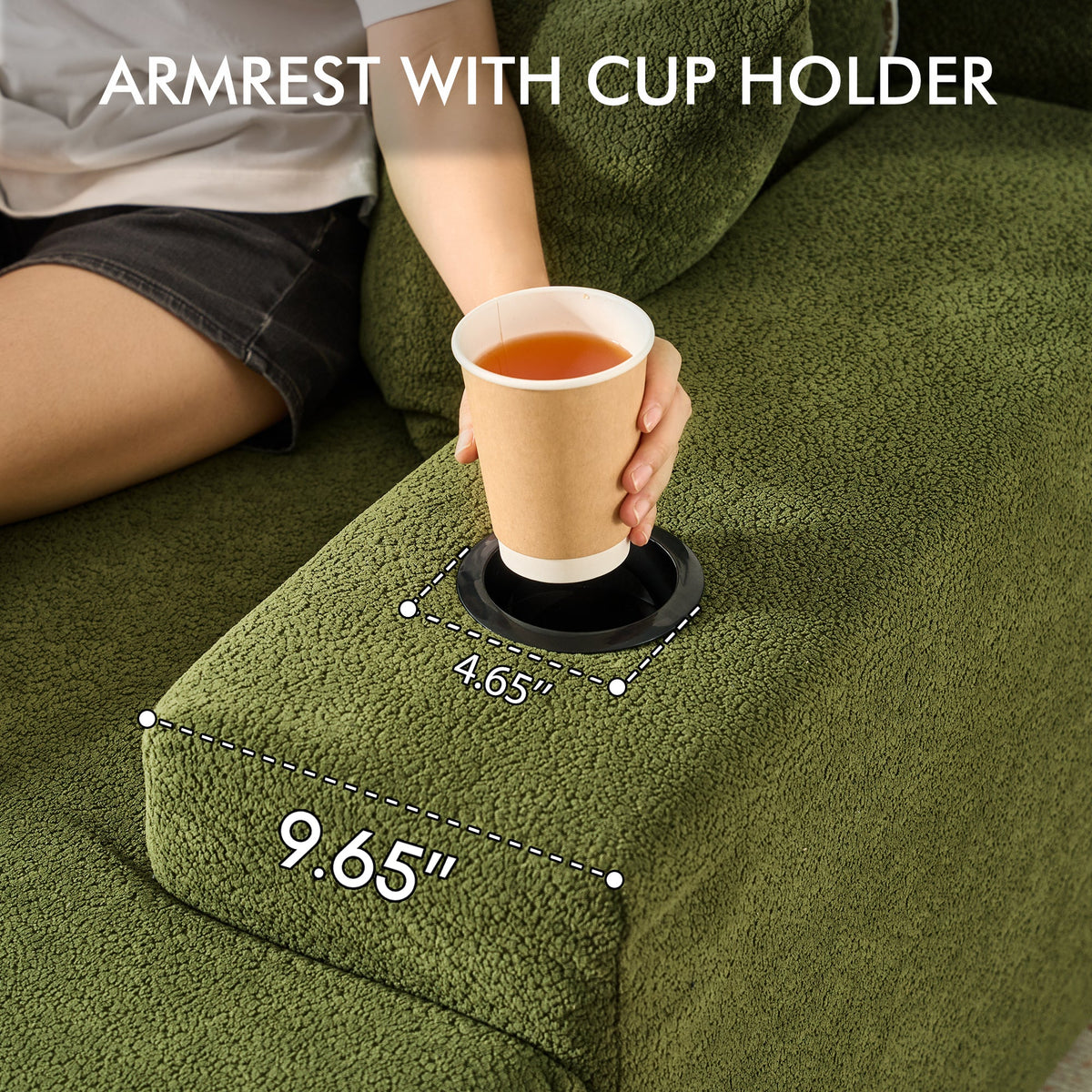 🔥Chaise Lounge Chair with Cup Holders