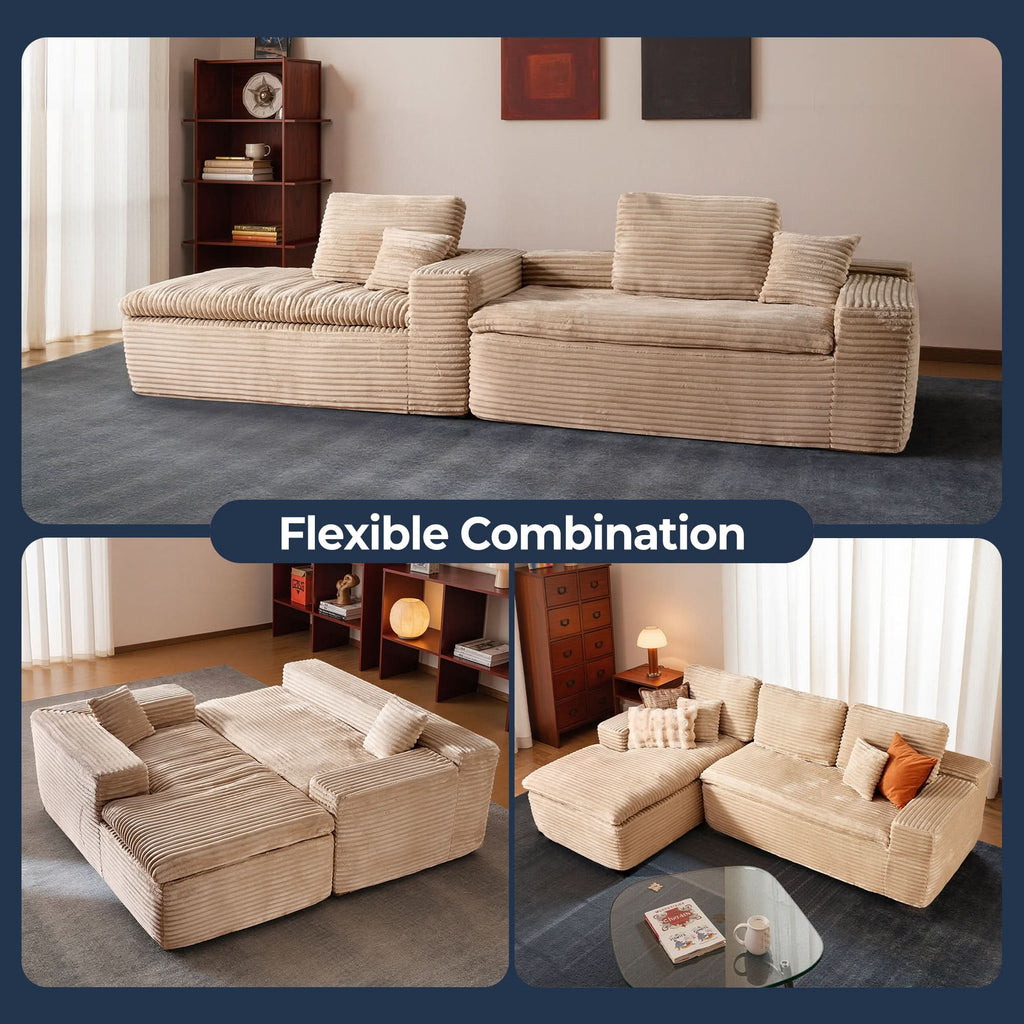Modular Sectional Sofa with Chaise,Deep Seat Cloud Couch, Modern L-Shape