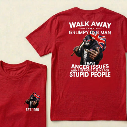 Custom EST.Year Walk Away I Am A Grumpy Old Man T-Shirt