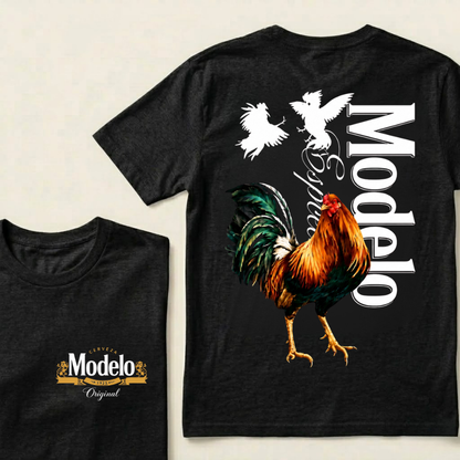 Modelo Rooster Colorful Bird Silhouettes Cerveza Modelo Original T-Shirts