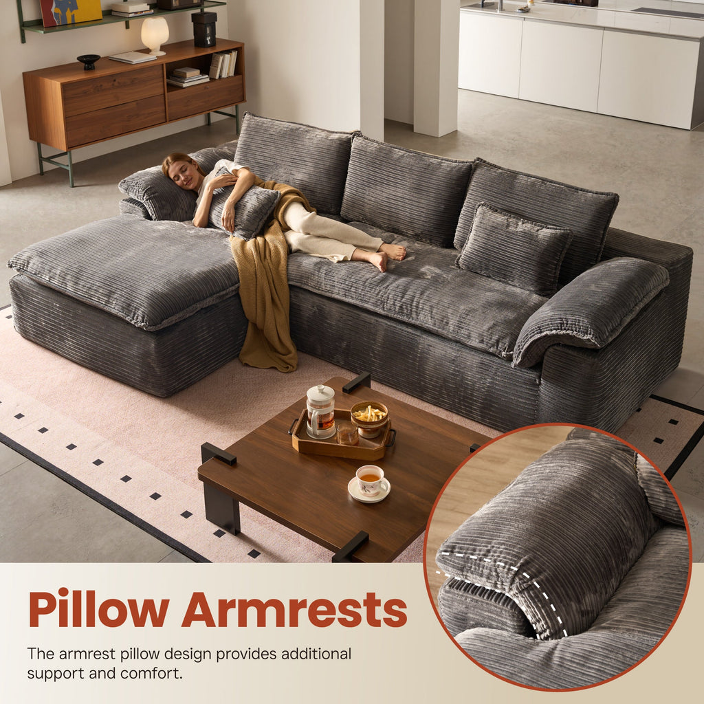 Modular Sectional Sofa with Chaise,Deep Seat Cloud Couch, Modern L-Shape