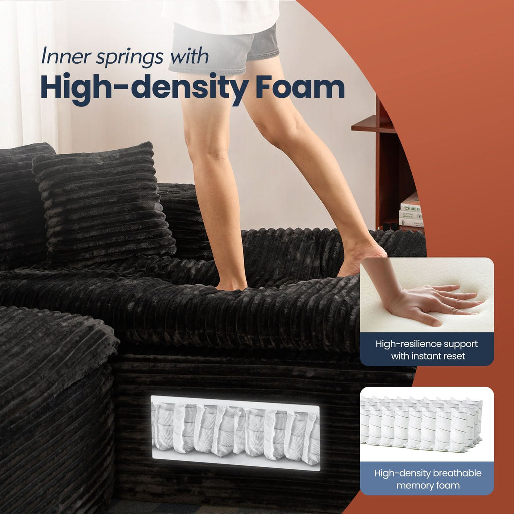 Modular Sectional Sofa with Chaise,Deep Seat Cloud Couch, Modern L-Shape