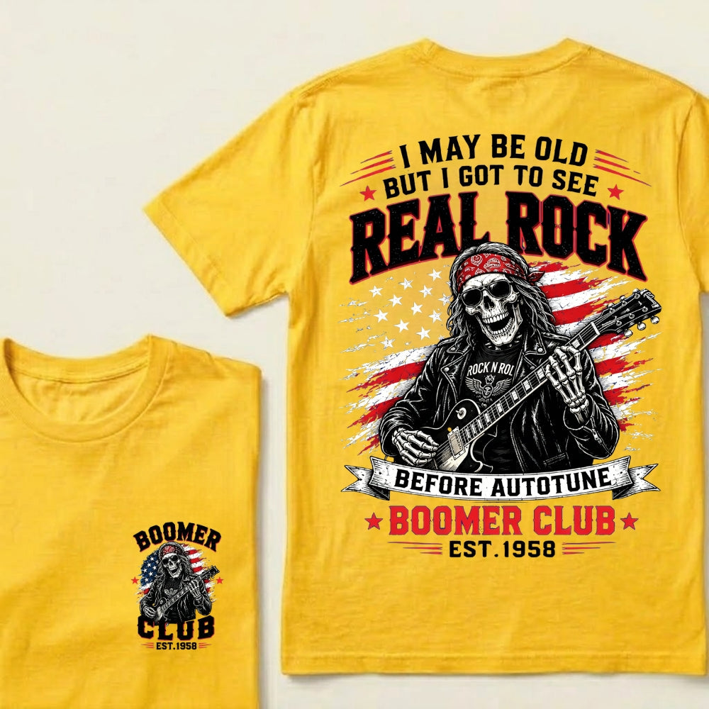 Custom EST.Year I May Be Old But I Got To See Real Rock Before Autotune Vintage Rocker T-Shirt