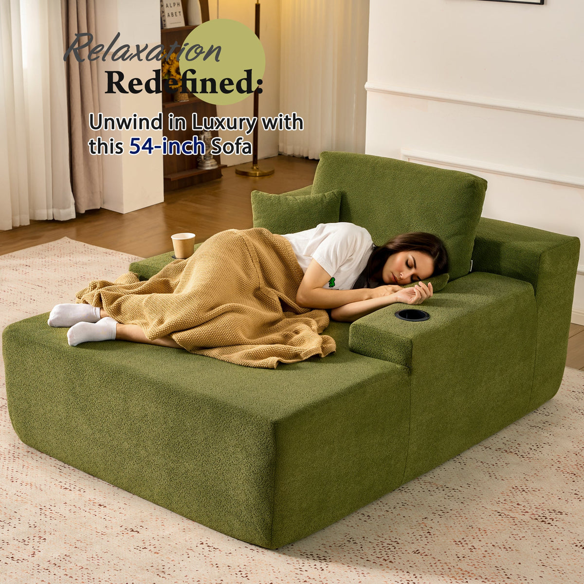 🔥Chaise Lounge Chair with Cup Holders