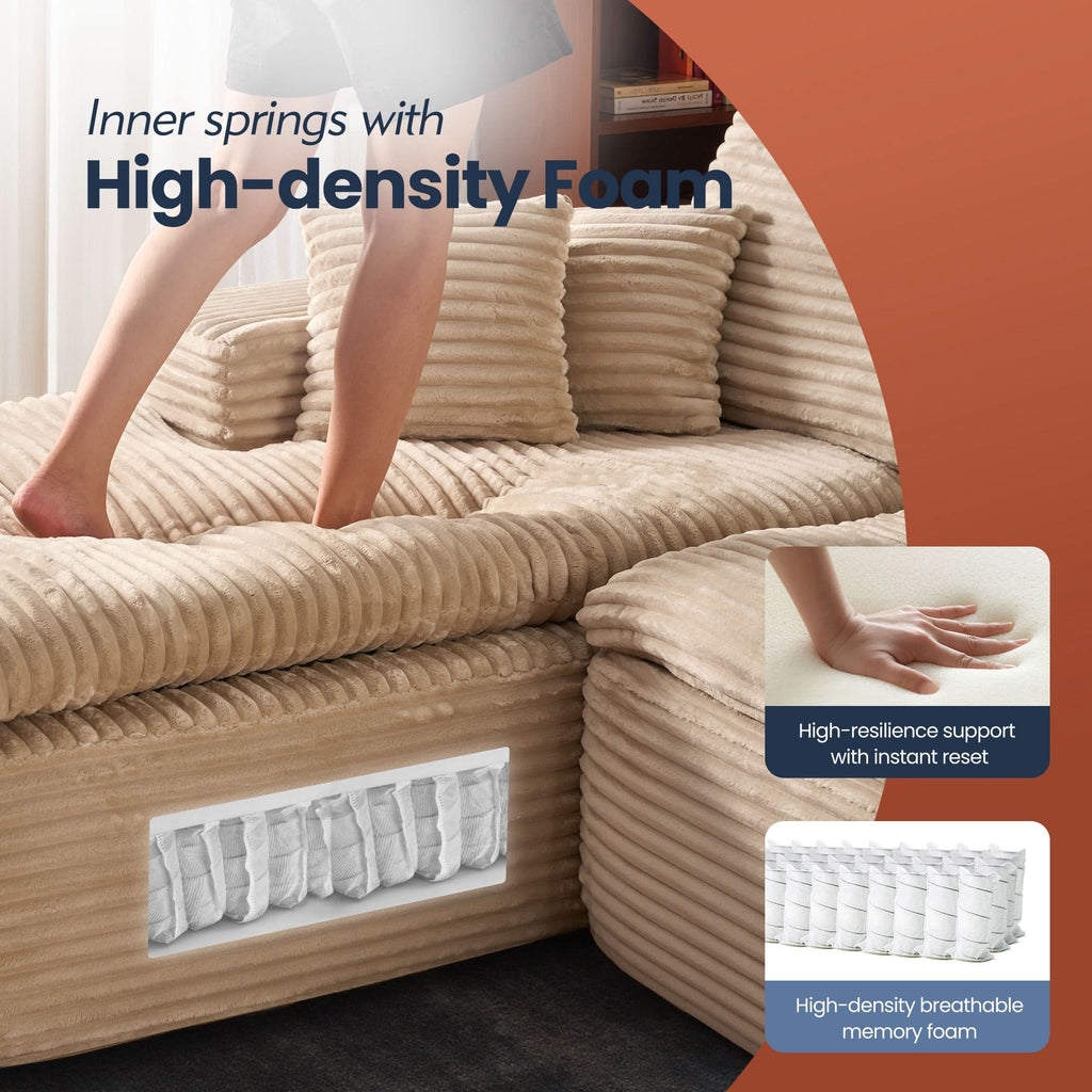 Modular Sectional Sofa with Chaise,Deep Seat Cloud Couch, Modern L-Shape