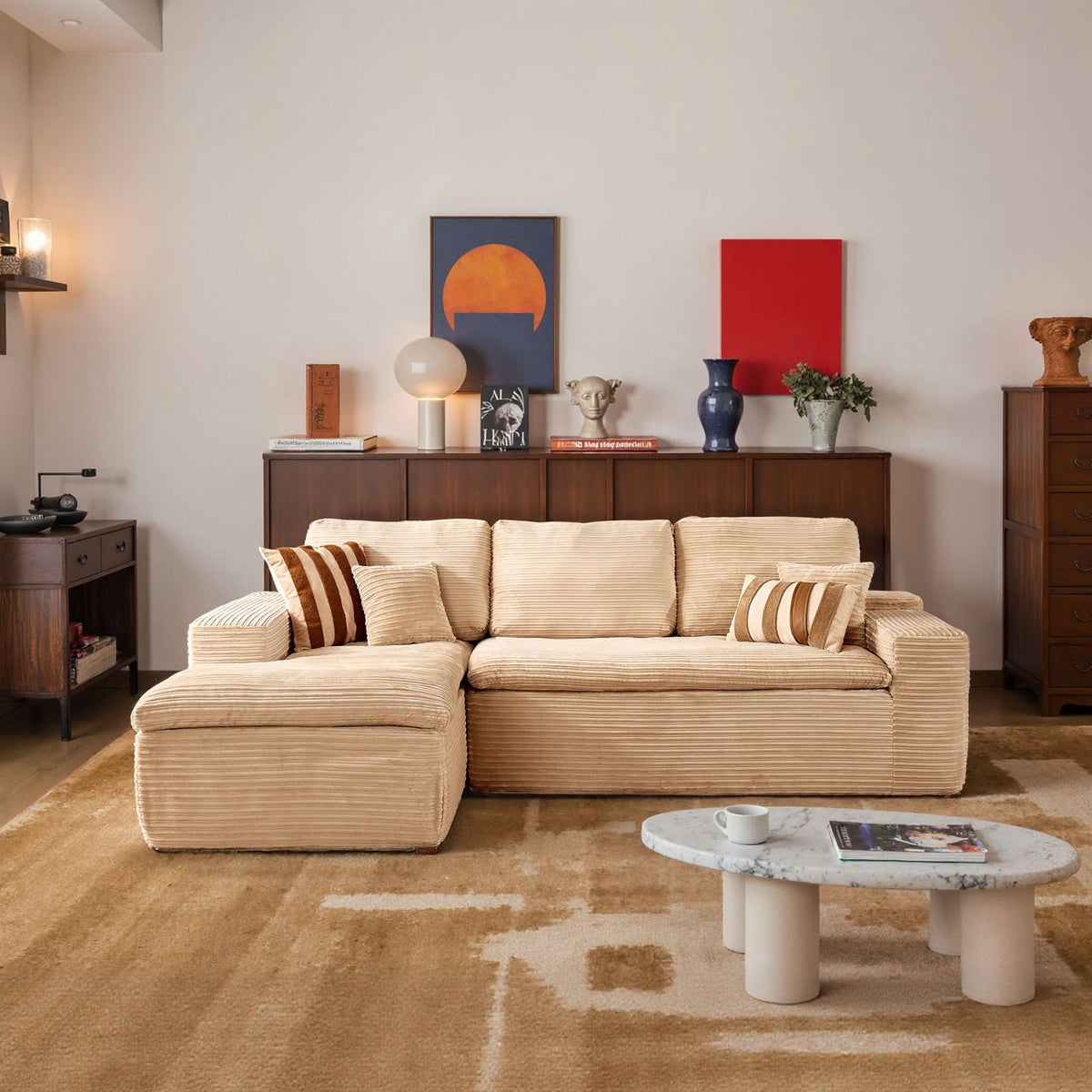 Modular Sectional Sofa with Chaise,Deep Seat Cloud Couch, Modern L-Shape