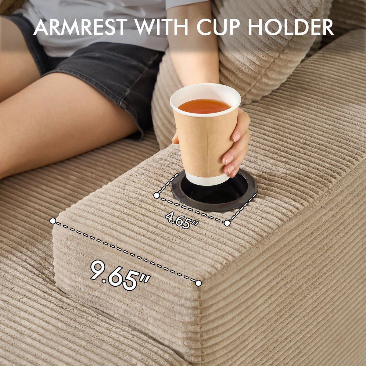 🔥Chaise Lounge Chair with Cup Holders