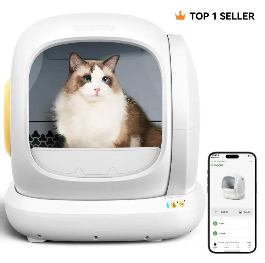 75L Large Smart Automatic Cat Litter Box Enclosure - APP Control, Self-Cleaning, Odor Removal, Anti-Pinch Design, Easy Installation for Multiple Cats, Smart Litter Box, Automatic Litter Box