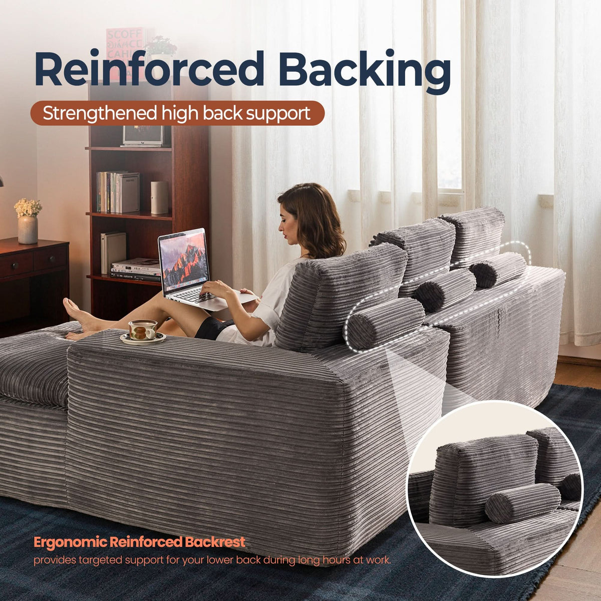 Modular Sectional Sofa with Chaise,Deep Seat Cloud Couch, Modern L-Shape