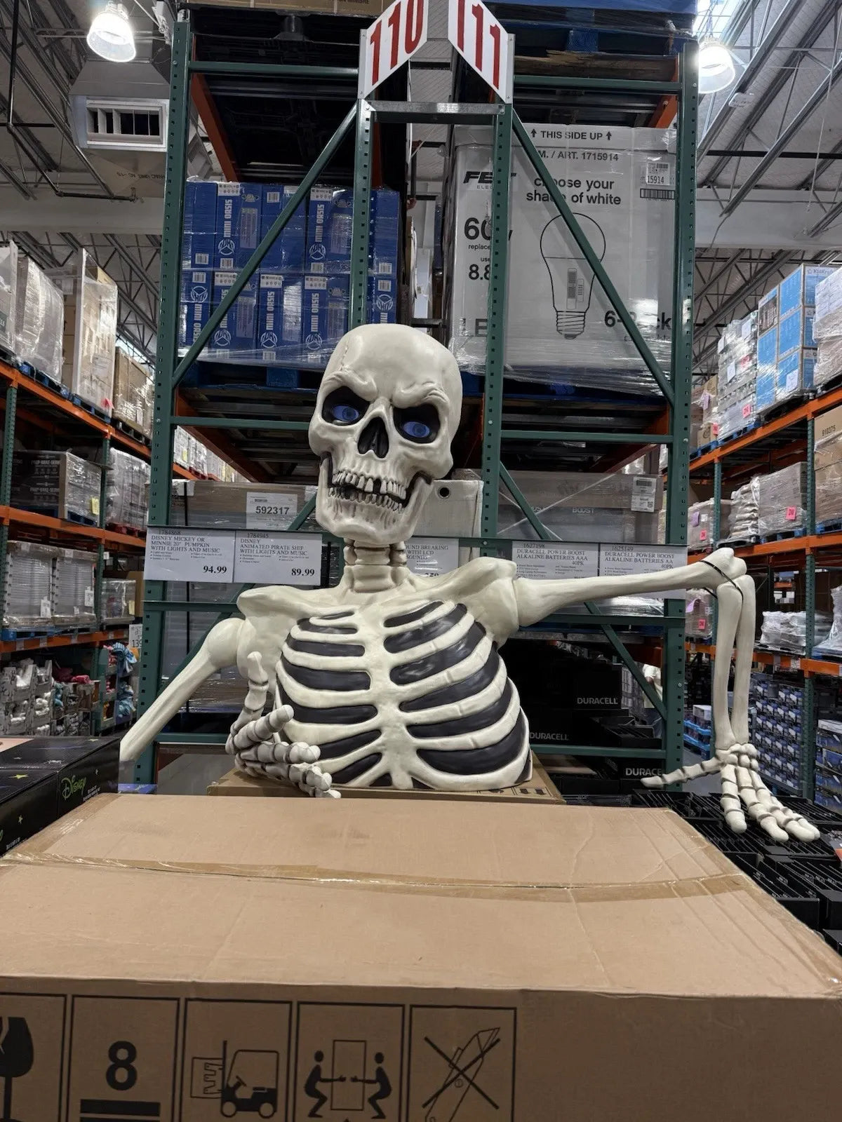 Giant Ground Breaking Skeleton with LCD Eyes and Sound