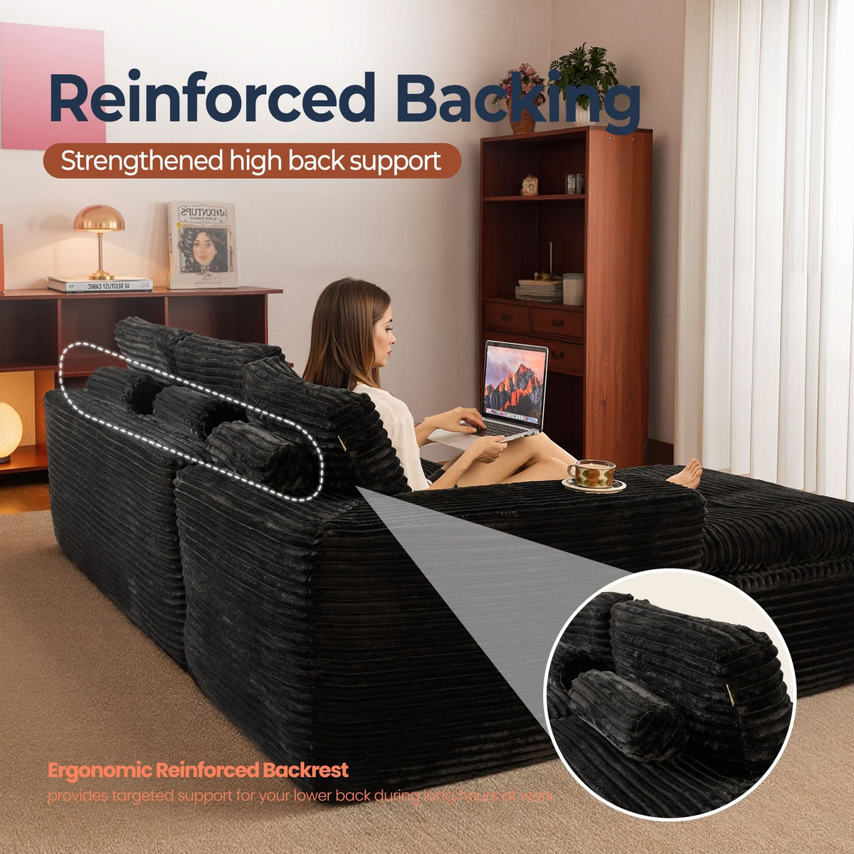 Modular Sectional Sofa with Chaise,Deep Seat Cloud Couch, Modern L-Shape
