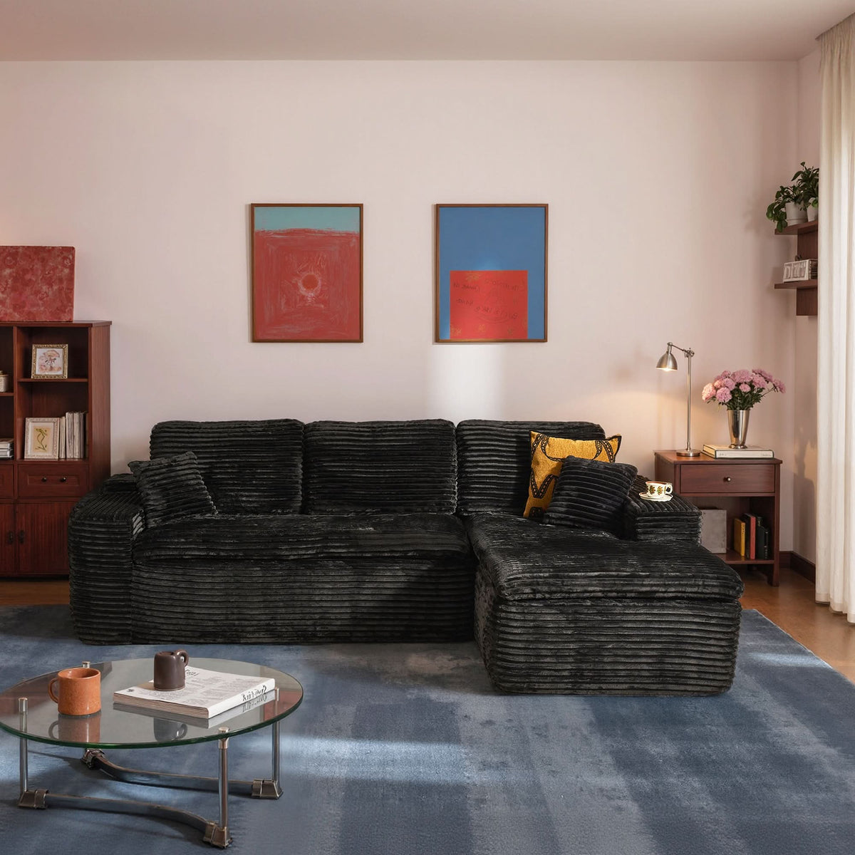 Modular Sectional Sofa with Chaise,Deep Seat Cloud Couch, Modern L-Shape