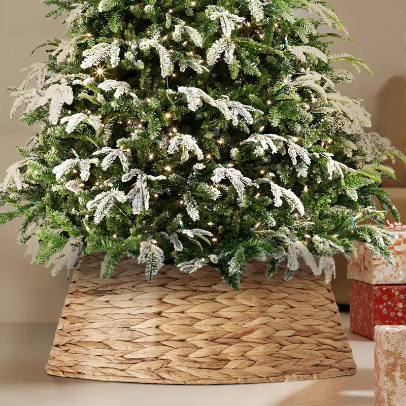 Pre-Lit Snow-Flocked Artificial Christmas Tree – 250 Warm White LED Lights, 8 Lighting Modes, Full Branches and Sturdy Foldable Metal Stand