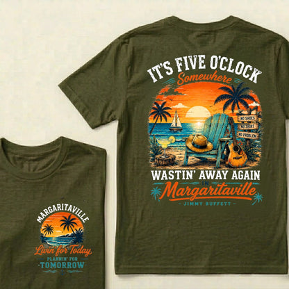 It's Five O'Clock Somewhere Wastin' Away Again In Margaritaville T-Shirt