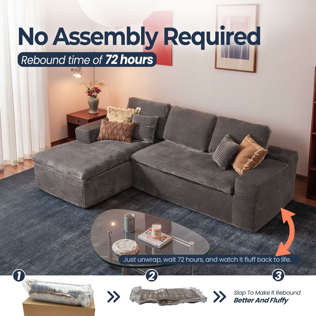 Modular Sectional Sofa with Chaise,Deep Seat Cloud Couch, Modern L-Shape