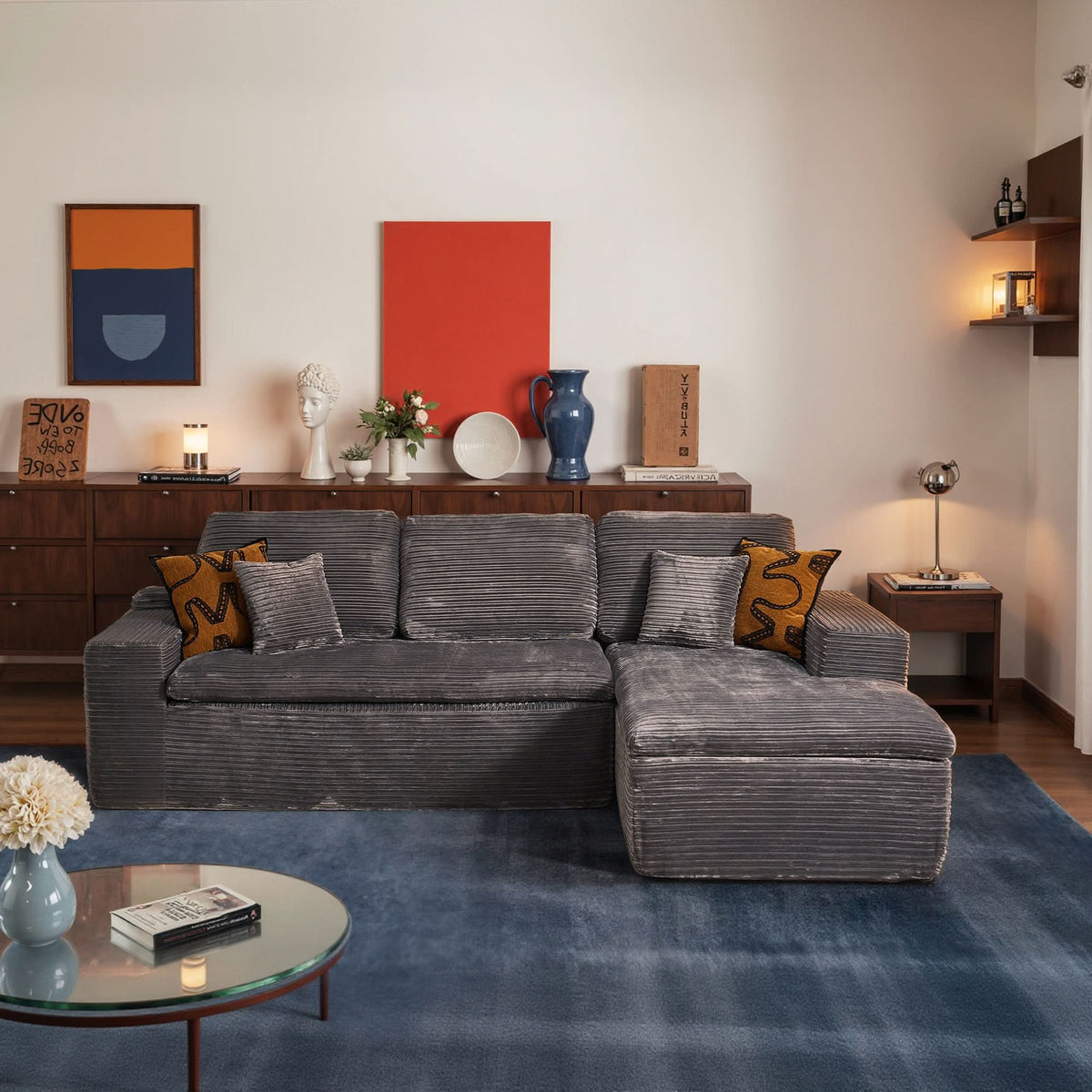 Modular Sectional Sofa with Chaise,Deep Seat Cloud Couch, Modern L-Shape