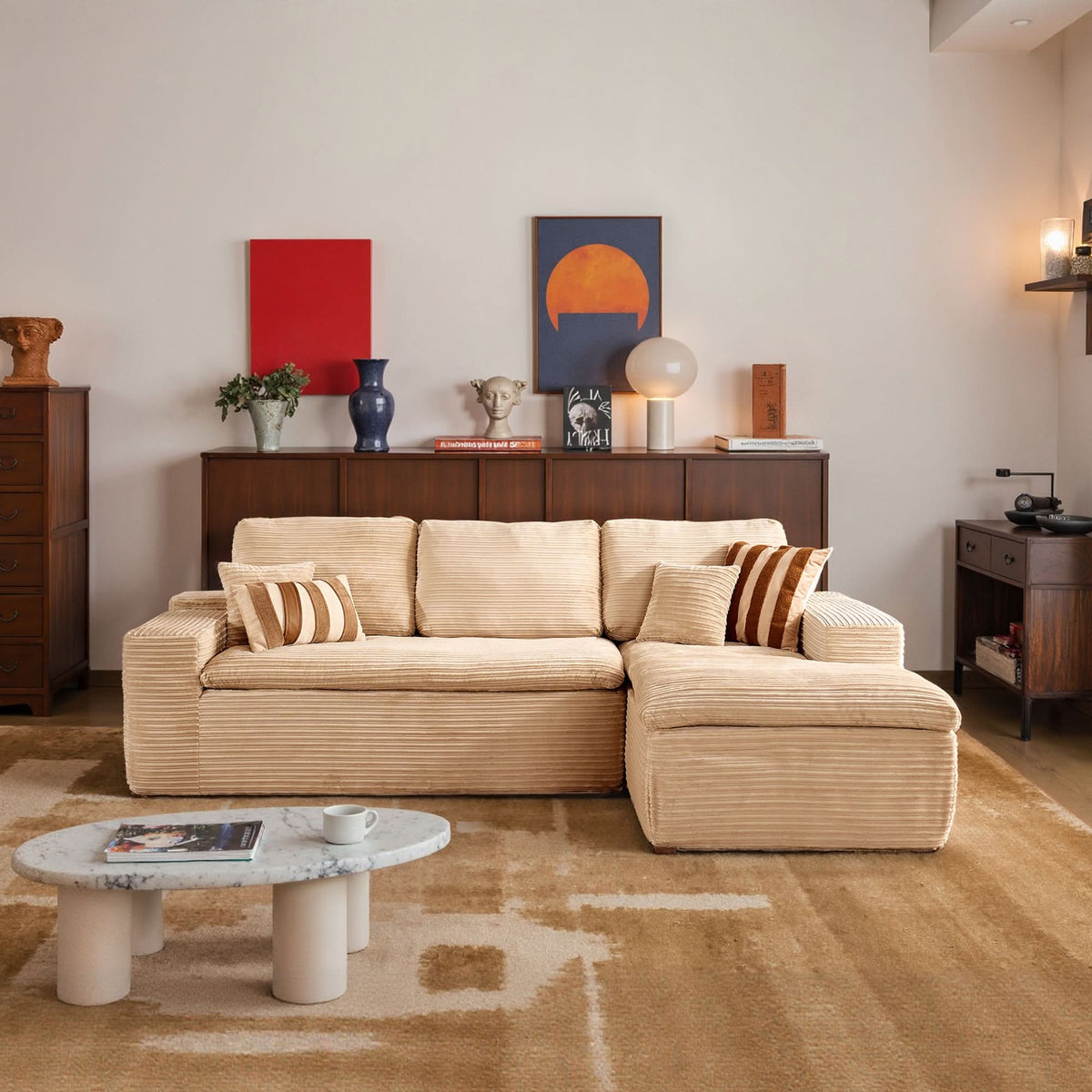 Modular Sectional Sofa with Chaise,Deep Seat Cloud Couch, Modern L-Shape