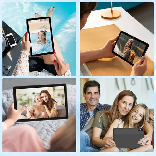 25.4 cm LCD Touchscreen Tablet with 16 GB (4 GB + 12 GB Expanded) RAM, 64 GB ROM, Android 15, Portable Bluetooth Keyboard and Mouse Set for Home Office and Gifting