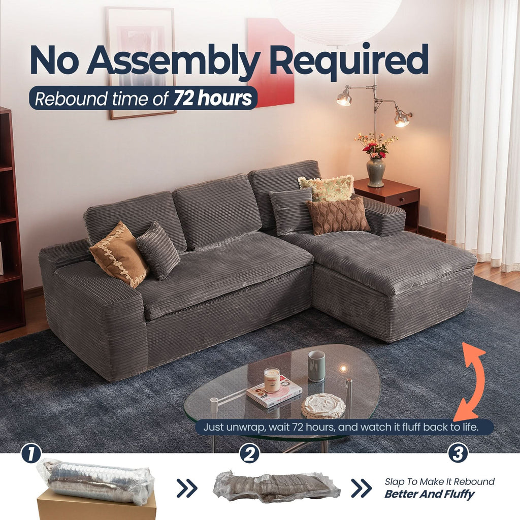 Modular Sectional Sofa with Chaise,Deep Seat Cloud Couch, Modern L-Shape